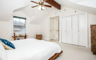 Primary Suite with Vaulted Ceiling, exposed Beam, Ceiling Fan -- 330 Middlemist Road